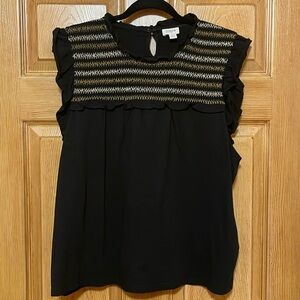 J. Crew shirt 
Women’s XL
Black ruffle sleeve top